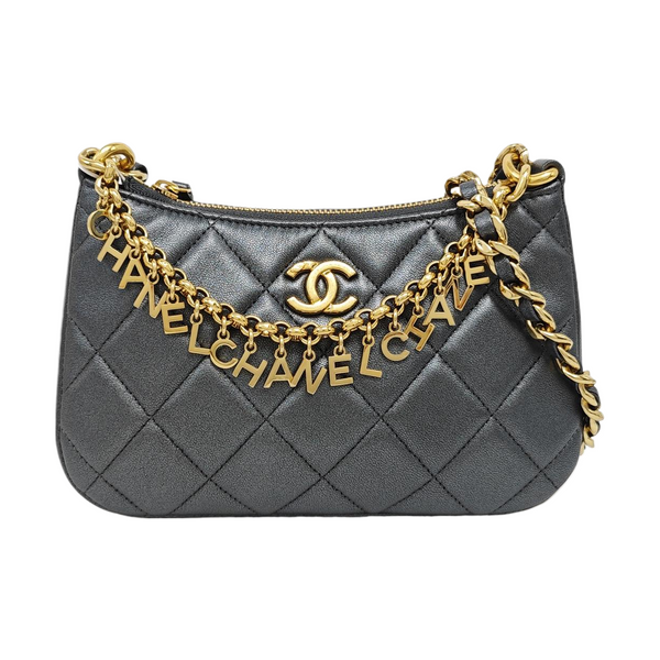 Quilted Lambskin Shoulder Bag Gray