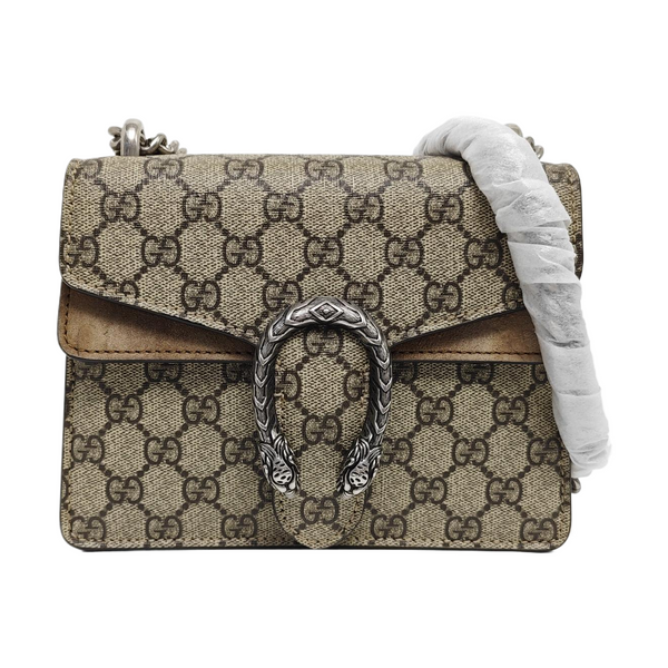 Dionysus Mini Monogram Coated Canvas Beige