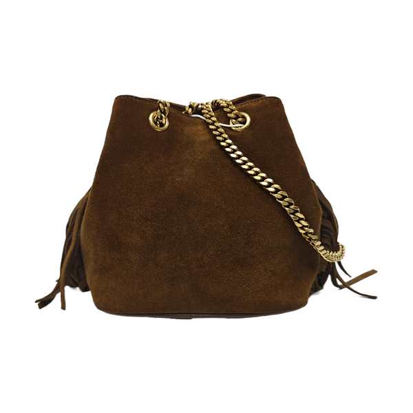 Suede Bucket Bag Brown