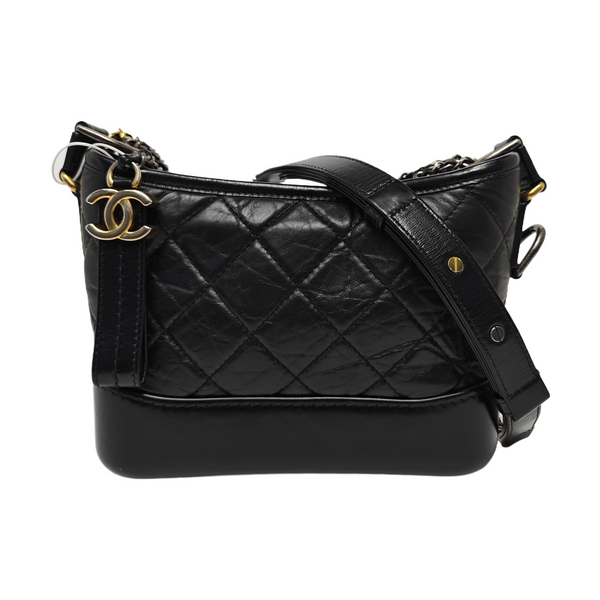 GABRIELLE Small Quilted Calfskin Black