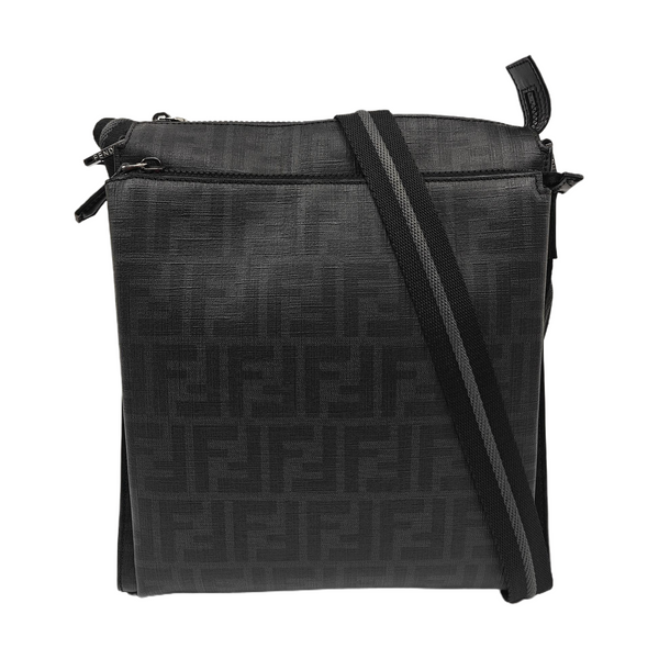 Coated Canvas Shoulder Bag Black