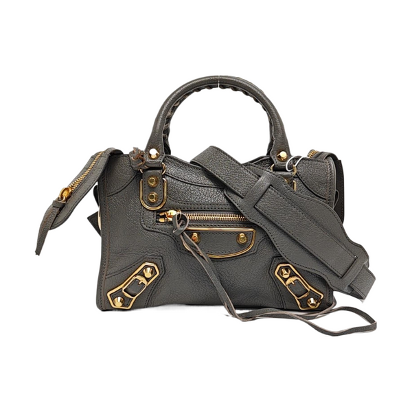 Classic Metallic Edge City Mini Lambskin Gray