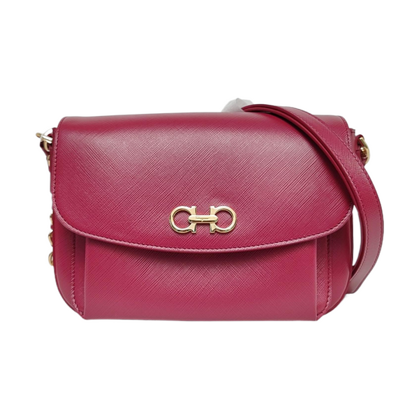 Authenticated pre-owned Gancini Calfskin Burgundy - Shoulder Bag at Looply