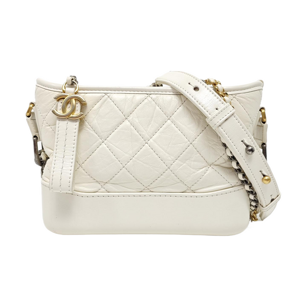GABRIELLE Mini Quilted Calfskin White