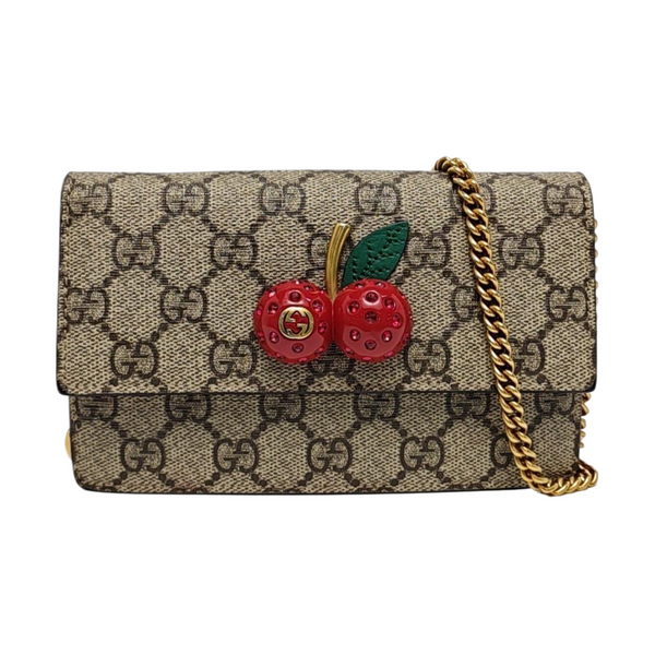 GG Supreme Mini Monogram Coated Canvas Beige