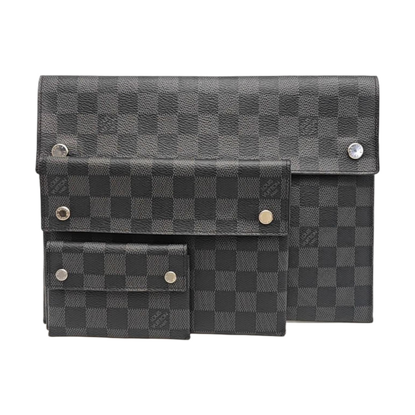 ALPHA Damier Graphite Coated Canvas Gray Wallet