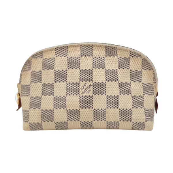 COSMETIC PM Damier Azur Coated Canvas White