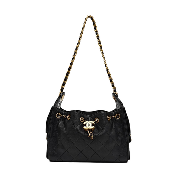 CHANEL 25 Quilted Denim Blue