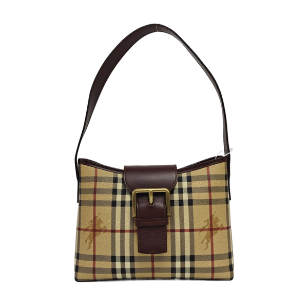 Coated Canvas Shoulder Bag Beige