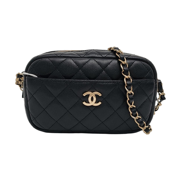Quilted Grained Calfskin Black