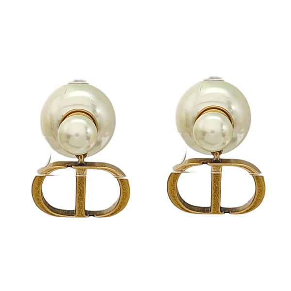 Dior Tribales Metal White Stud Earrings