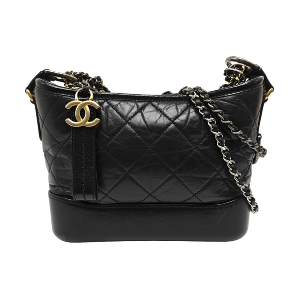 GABRIELLE Small Quilted Calfskin Black