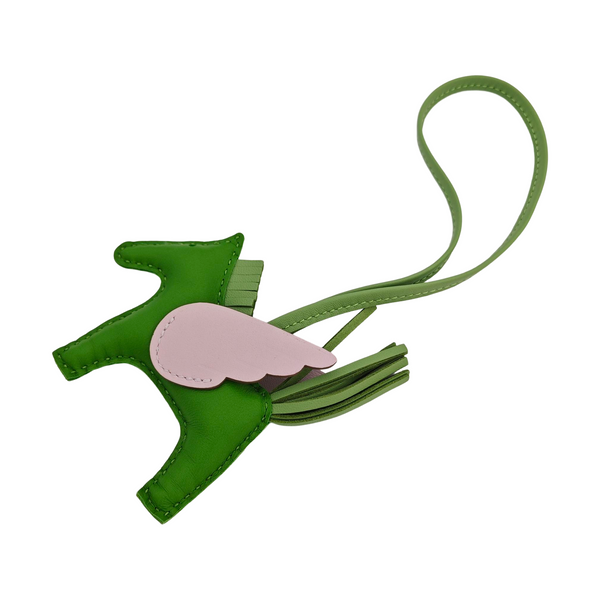 Leather Bag Charm Green