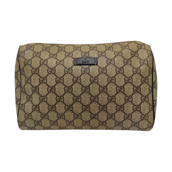 Monogram Coated Canvas Clutch Brown