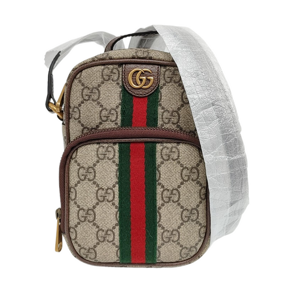 Authenticated pre-owned Ophidia Mini Monogram Coated Canvas Beige - Shoulder Bag at Looply
