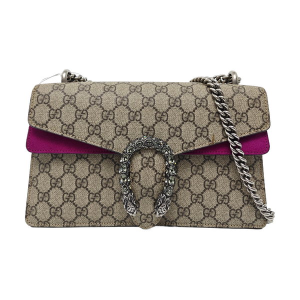 Dionysus Small Monogram Coated Canvas Beige
