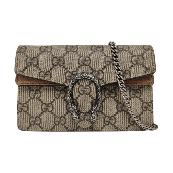 Dionysus Super Mini Monogram Coated Canvas Beige