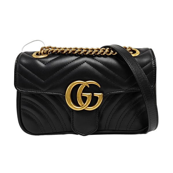 GG Marmont Small Quilted Calfskin Black