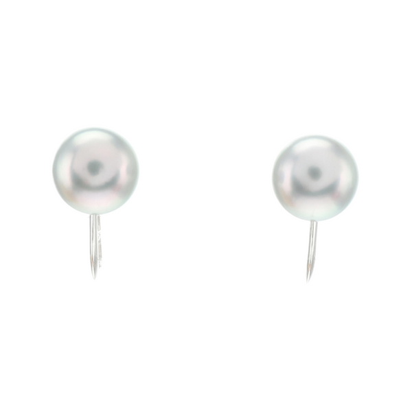 Pearl Blue Clip On Earrings