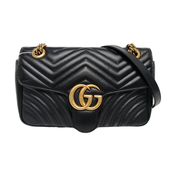 GG Marmont Medium Quilted Calfskin Black