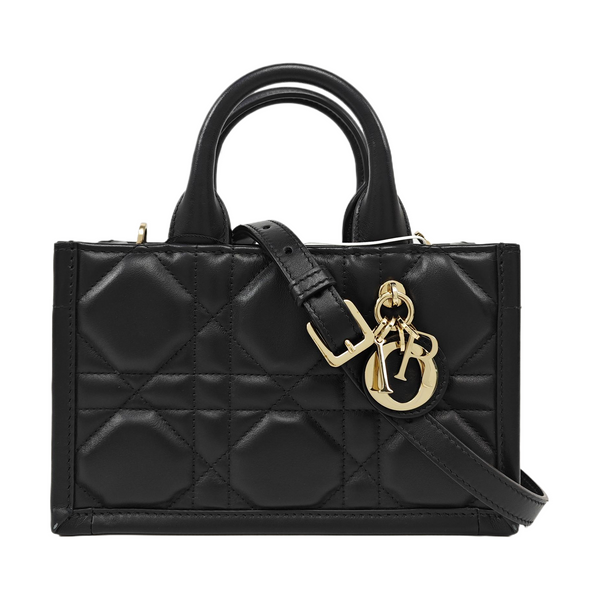 Lady D-Joy Mini Cannage Calfskin Black