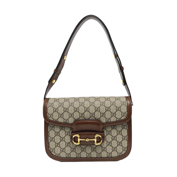 Horsebit 1955 Medium Monogram Coated Canvas Beige