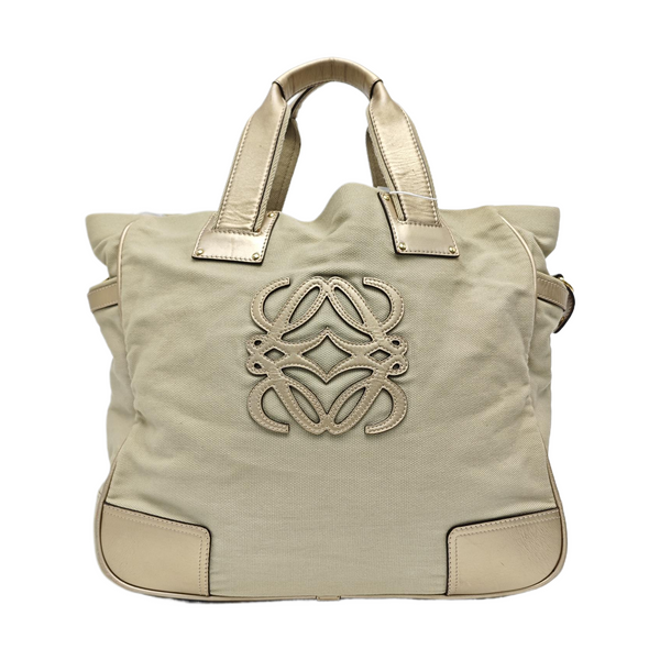 Canvas Top Handle Bag Beige
