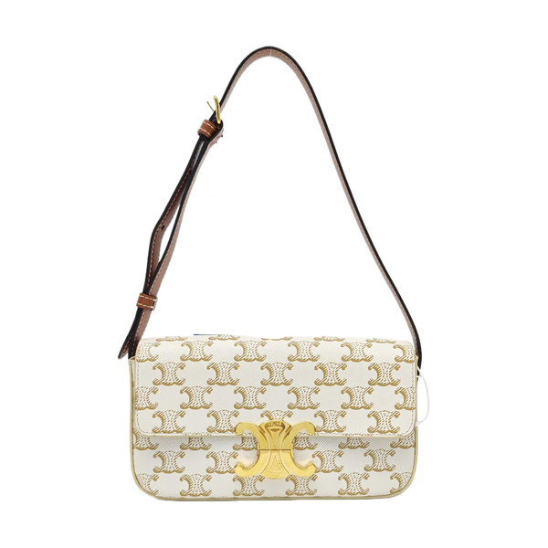 TRIOMPHE Small Coated Canvas White