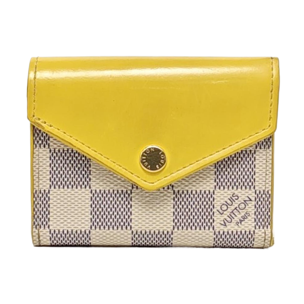 ZOE Damier Azur Coated Canvas White Wallet