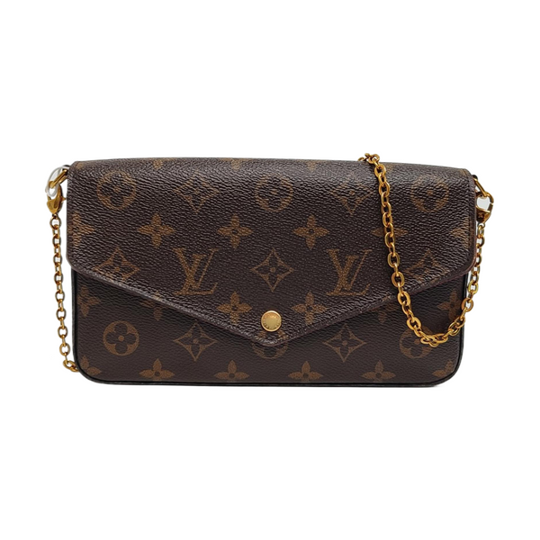 Authenticated pre-owned FÉLICIE Monogram Coated Canvas Brown - Shoulder Bag at Looply