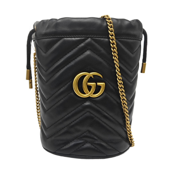 GG Marmont Mini Quilted Calfskin Black