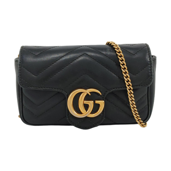 GG Marmont Mini Quilted Calfskin Black