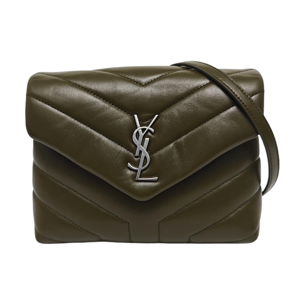 LOULOU Extra Small Chevron, Quilted Calfskin Green