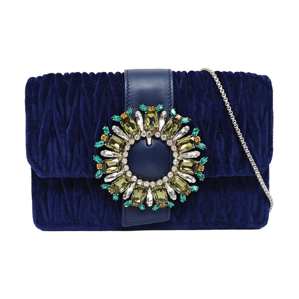 Velvet Shoulder Bag Blue
