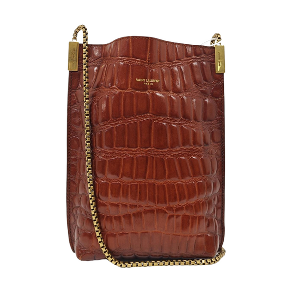 Calfskin Shoulder Bag Brown