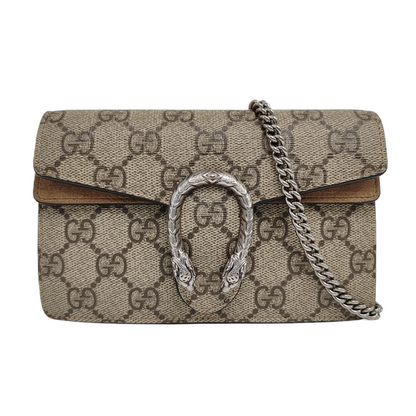 Dionysus Super Mini Monogram Coated Canvas Beige
