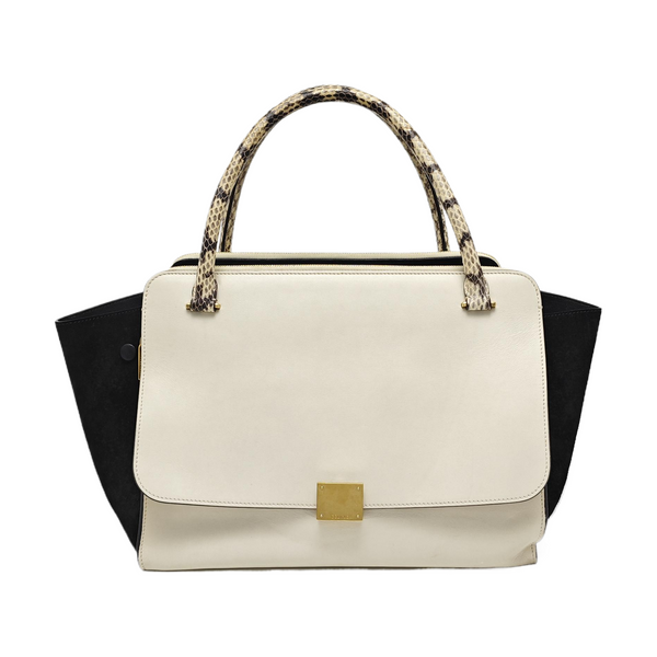 TRAPEZE Medium Calfskin White