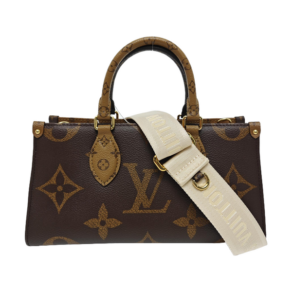 ONTHEGO EAST WEST PM Monogram Coated Canvas Brown