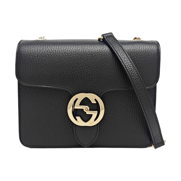 Interlocking G Small Calfskin Black