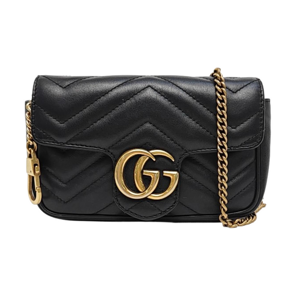 GG Marmont Mini Quilted Calfskin Black
