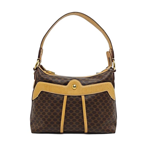 Coated Canvas Shoulder Bag Brown