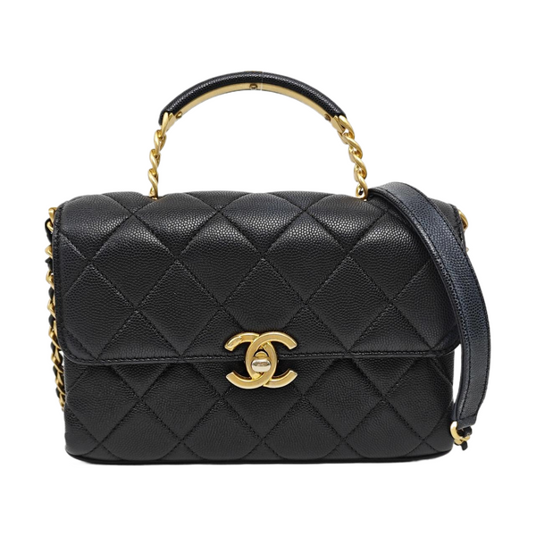 Carry Me Mini Quilted Grained Calfskin Black
