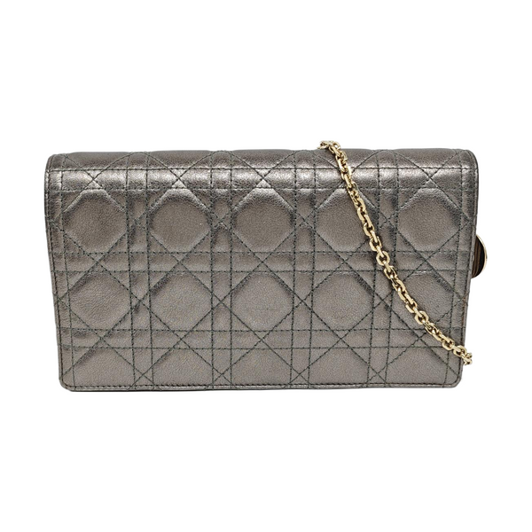 Lady Dior Cannage Piel de becerro gris