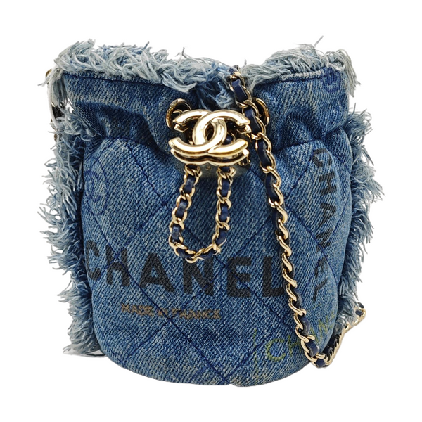 DRAWSTRING Quilted Denim Blue