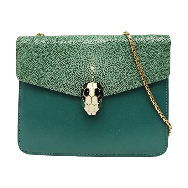 SERPENTI FOREVER Small Stingray Leather Green