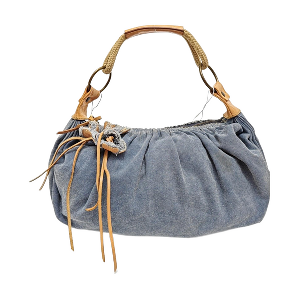 Denim Top Handle Bag Blue