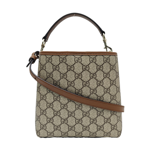 GG Emblem Monogram Coated Canvas Beige