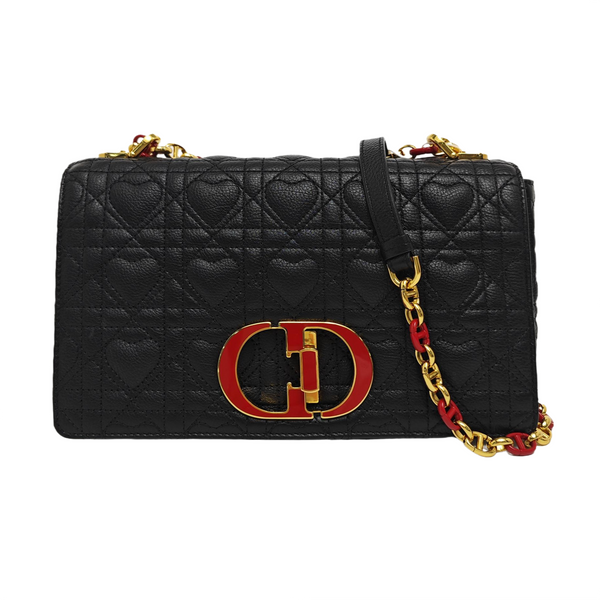 Dior Caro Medium Cannage Calfskin Black