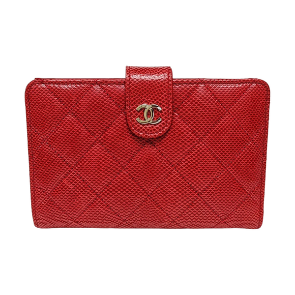 Quilted Python Wallet Red