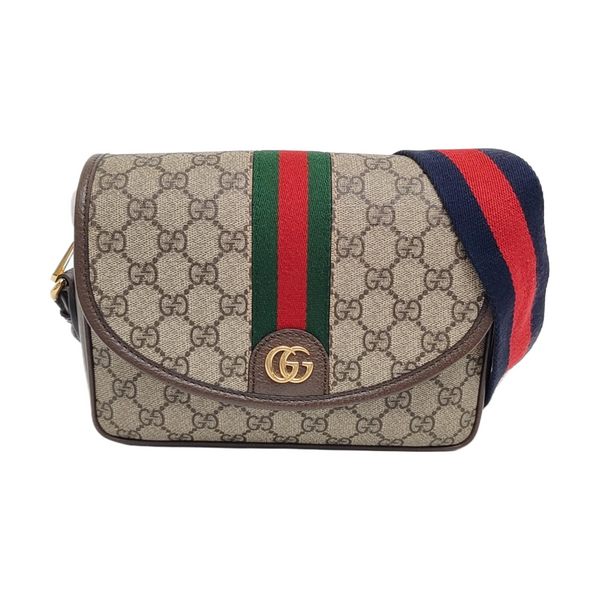 Ophidia Small Monogram Coated Canvas Beige
